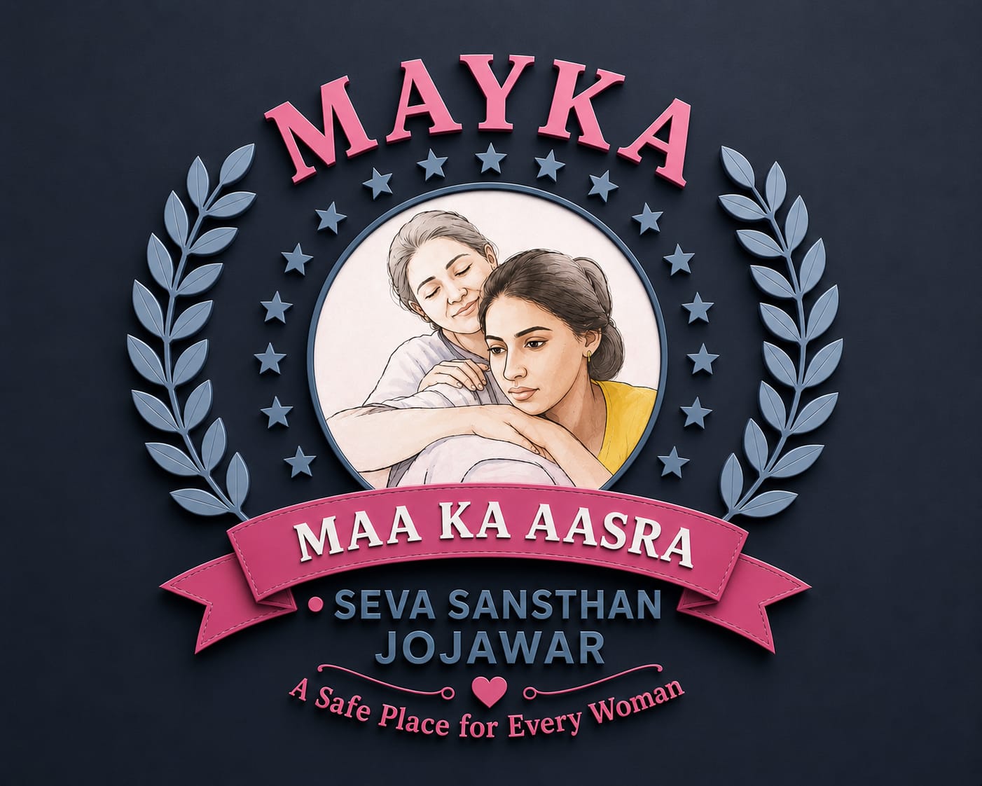 Mayka logo — a mother comforting a daughter, A Safe Place for Every Woman